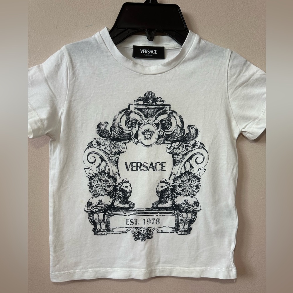 Versace Kids Cartouche-print cotton T-shirt